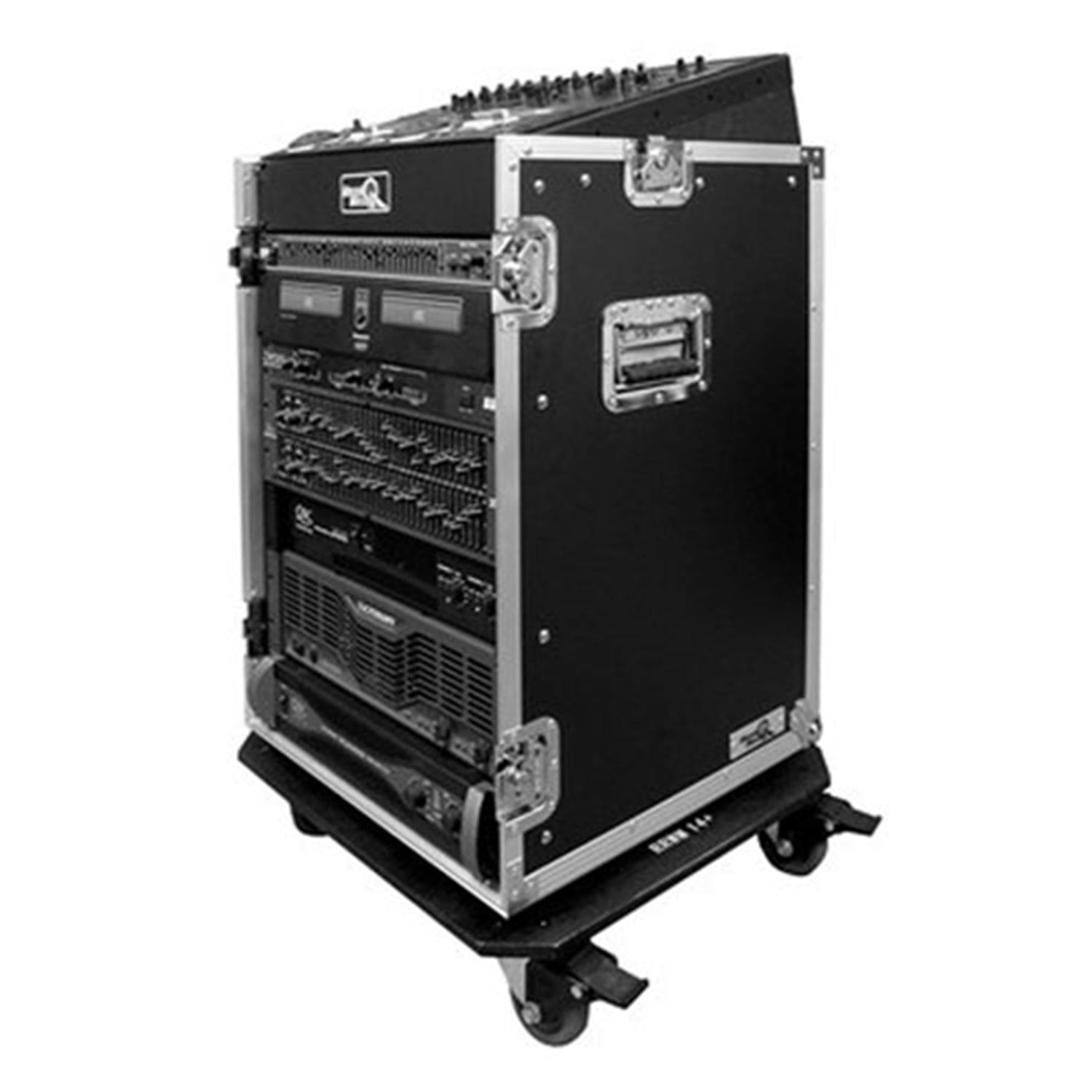 Road Ready 14 Space Slant Rack Case with Wheels - PSSL ProSound and Stage Lighting
