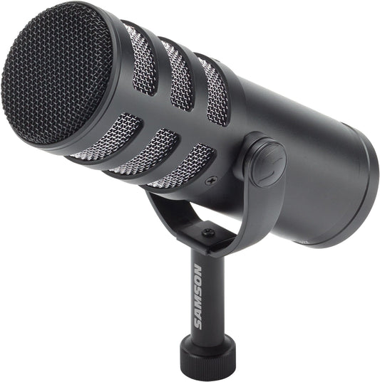 Samson SAQ9X Broadcast Dynamic Microphone Analog XLR output Mid Boost Yoke Mount - PSSL ProSound and Stage Lighting