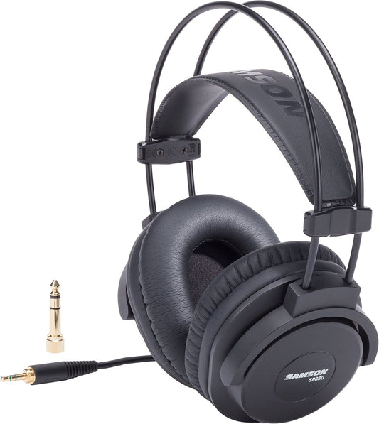 Samson SASR880 Closed Back Over-Ear Headphones 50mm Neodynium Drivers Protein Leather Pads - PSSL ProSound and Stage Lighting