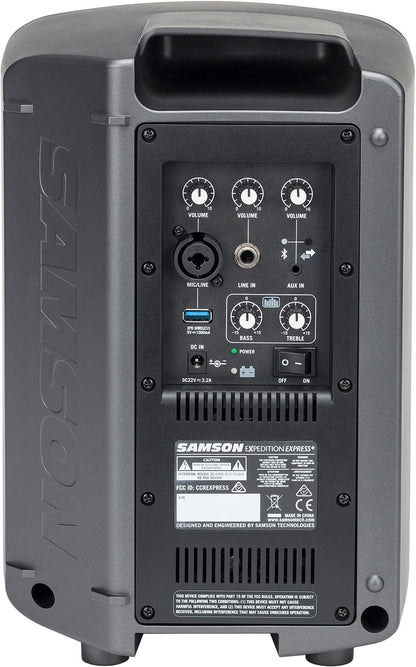 Samson Expedition Express + 6-Inch Portable PA w/ Bluetooth & 3-Channel Mixer w/ Samson Wired Mic - PSSL ProSound and Stage Lighting
