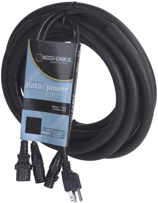 Accu-Cable SKAC10 10Ft AC Power & XLR Combo Cable - PSSL ProSound and Stage Lighting