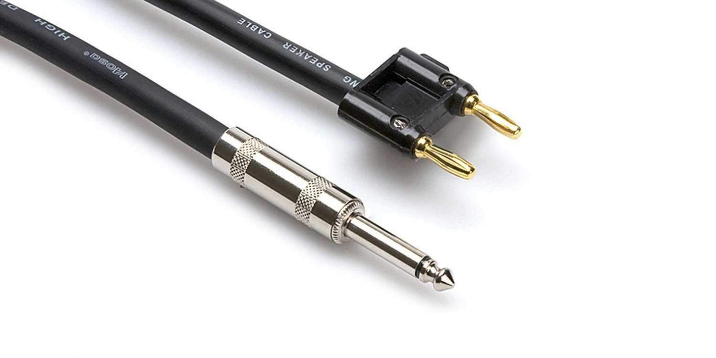 Hosa SKJ-625BN Speaker Cable 1/4 TS to Dual Banana 25 Ft - PSSL ProSound and Stage Lighting