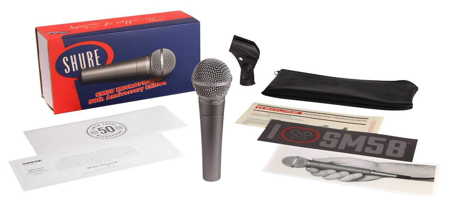Shure SM58 50th Anniversary Edition Dynamic Vocal Microphone - PSSL ProSound and Stage Lighting