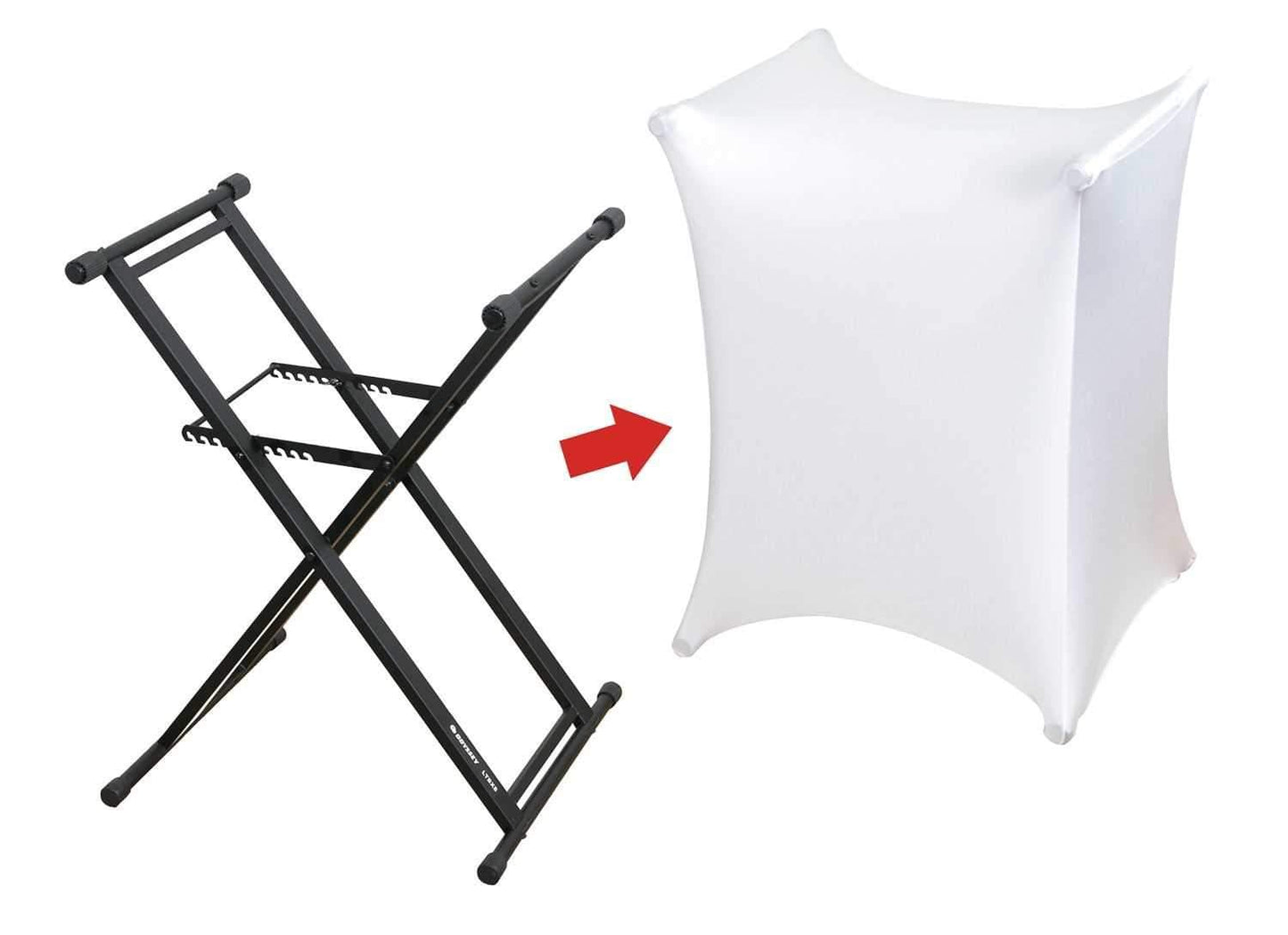 Odyssey SPALTBXSWHT White DJ Slip Cover for X Stands - PSSL ProSound and Stage Lighting