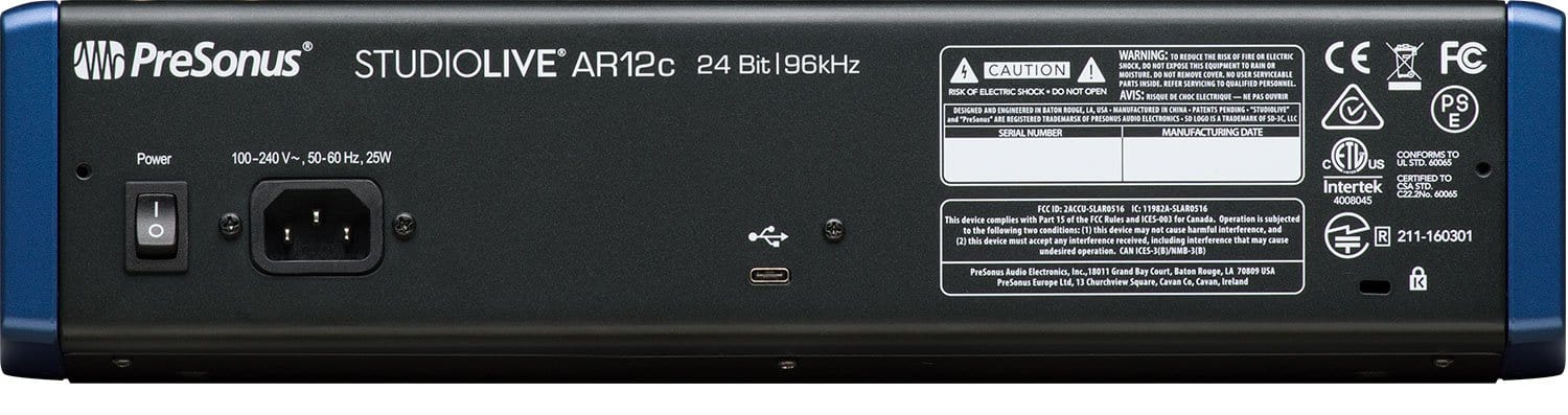 PreSonus StudioLive AR12C 14-Channel USB-C Hybrid Mixer - PSSL ProSound and Stage Lighting