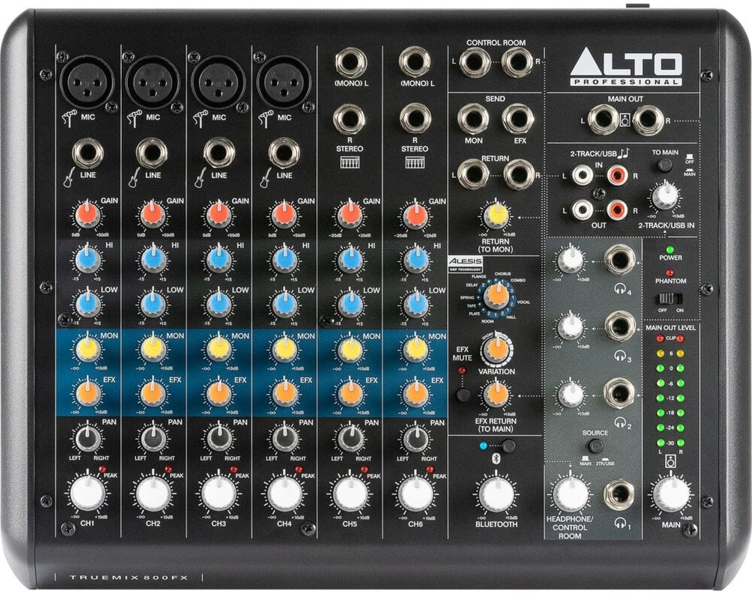 Alto Professional TRUEMIX800FXXUS 8-Channel Analog Mixer with Bluetooth, USB, and FX - PSSL ProSound and Stage Lighting