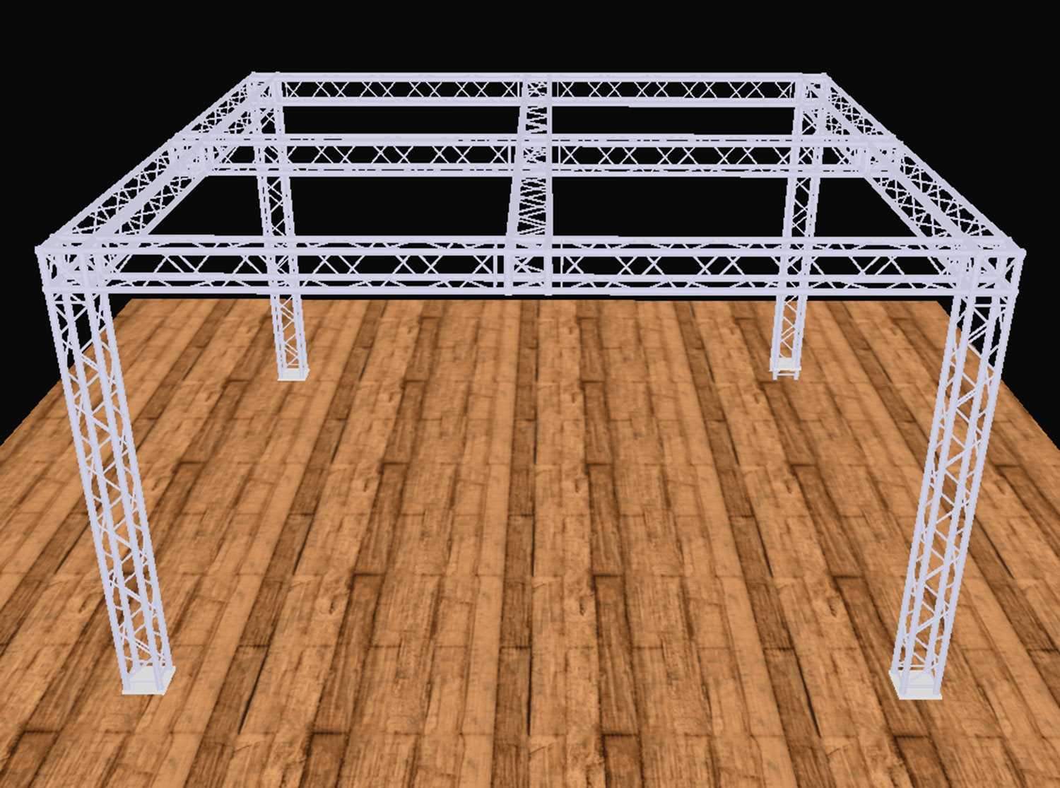 Global Truss 20 Ft x 20 Ft Booth Display Truss System with Cross Beam - PSSL ProSound and Stage Lighting