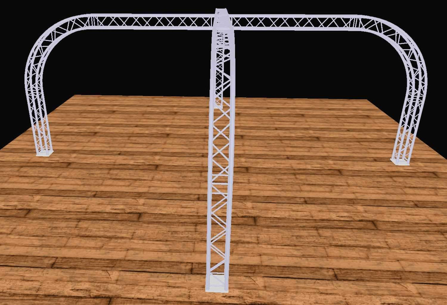 Global Truss 20 Ft x 20 Ft Display Cross Truss Structure with Curved Edges - PSSL ProSound and Stage Lighting