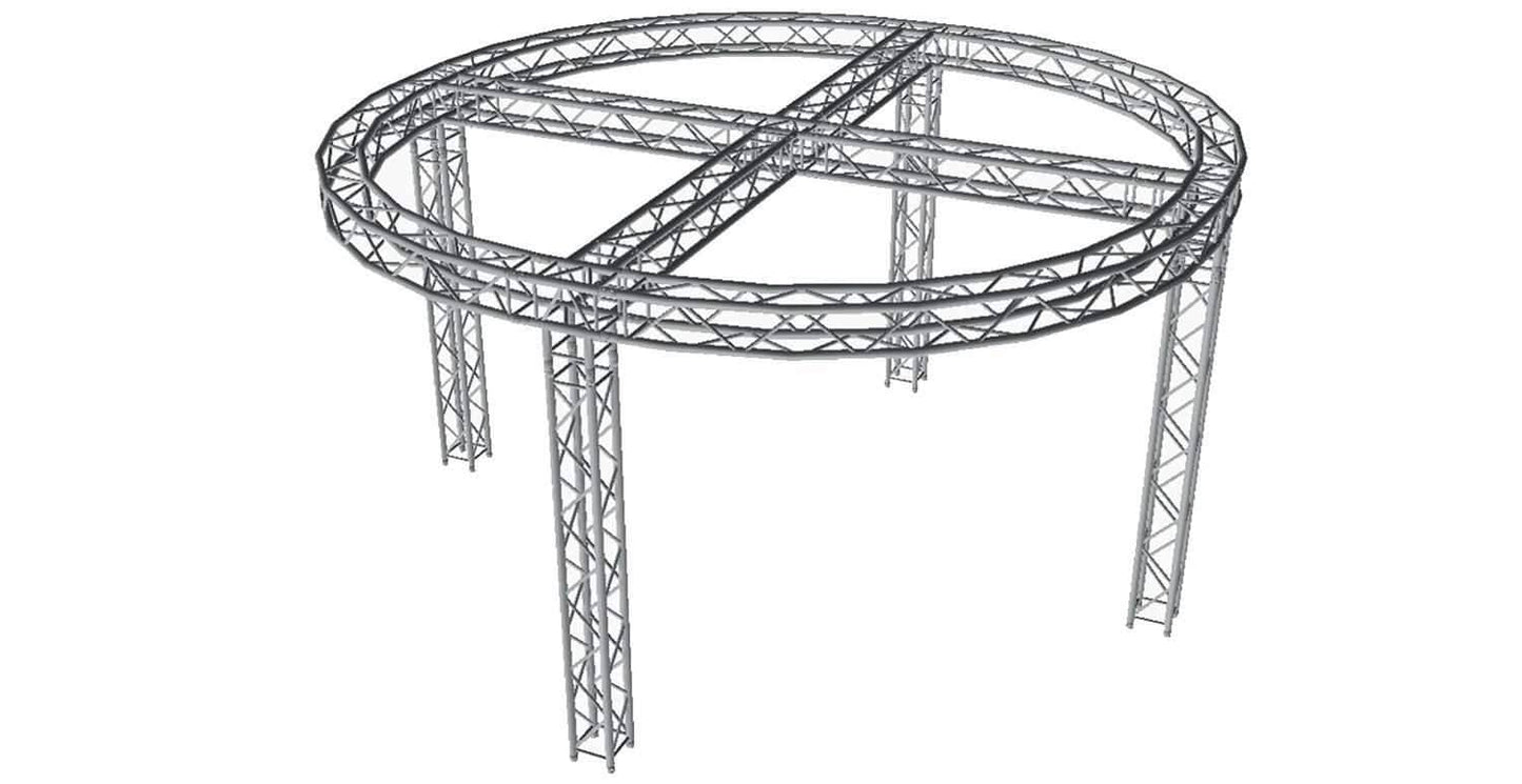 Global Truss 12 Ft x 12 Ft Circle Truss Display System with Cross - PSSL ProSound and Stage Lighting