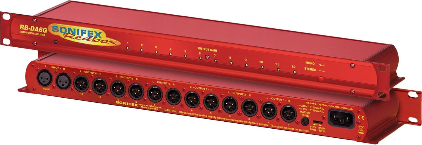 Sonifex RB-DA6G 6-Ch Audio Dist Amp w/ Output Gain - PSSL ProSound and Stage Lighting