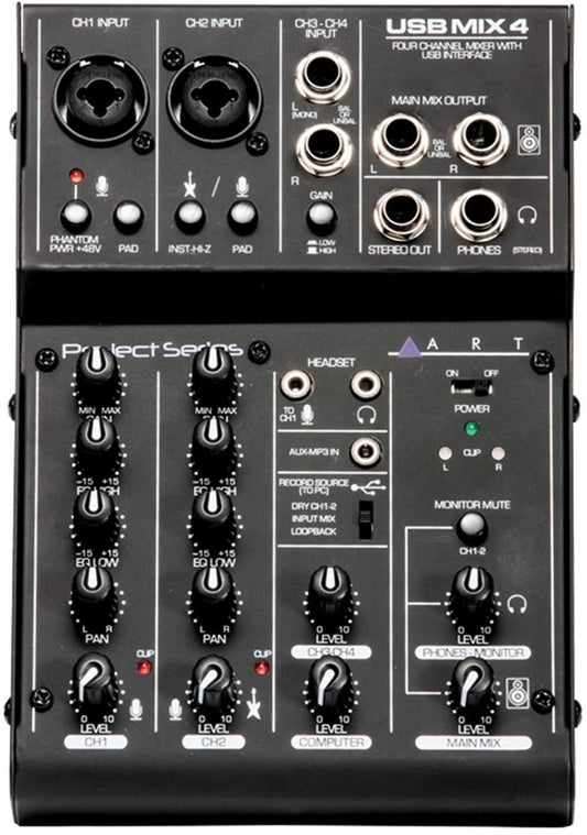 ART USBMix 4 Four-Channel Mixer Interface - PSSL ProSound and Stage Lighting