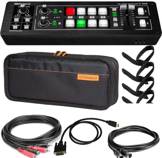 Roland V-1HD 4-Channel Digital Video Mixer & Bag with Cables & Ties - PSSL ProSound and Stage Lighting