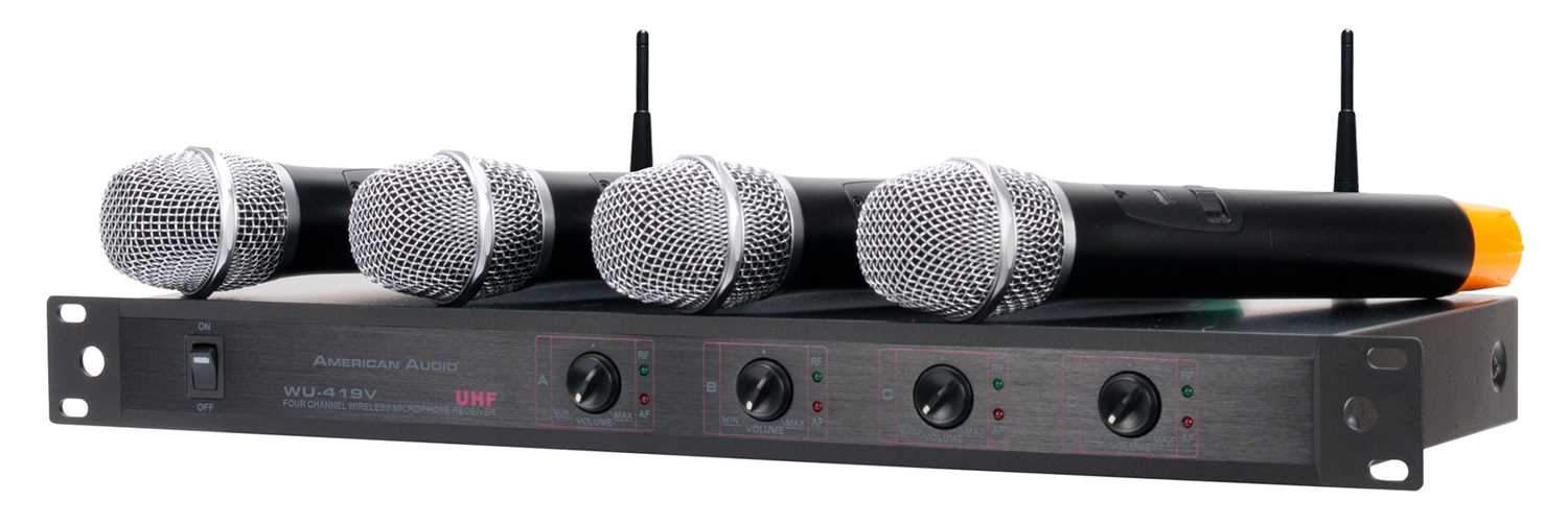 American Audio WU-419V 4-Channel UHF Wireless Microphone Set - PSSL ProSound and Stage Lighting
