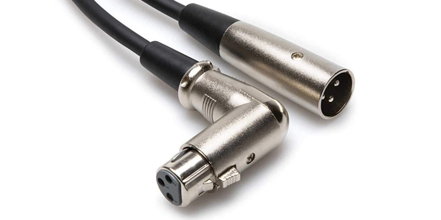 Hosa XFF-110 10 Foot Right Angle XLR (F) to XLR (M) Cable - PSSL ProSound and Stage Lighting
