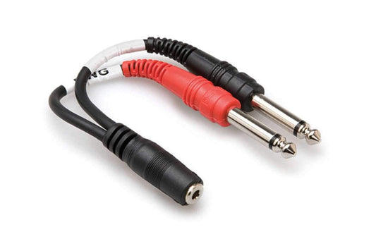 Hosa YMP-434 1/8 Inch TRS (F) to Dual 1/4 Inch TS (M) Y-Cable - PSSL ProSound and Stage Lighting