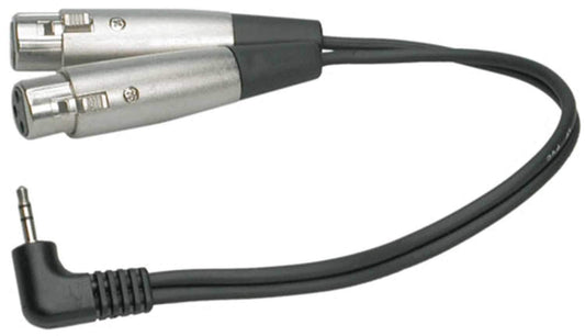 Y-Cable RT Angle 1/8 (M) to Dual XLR (F) 1 Ft - PSSL ProSound and Stage Lighting