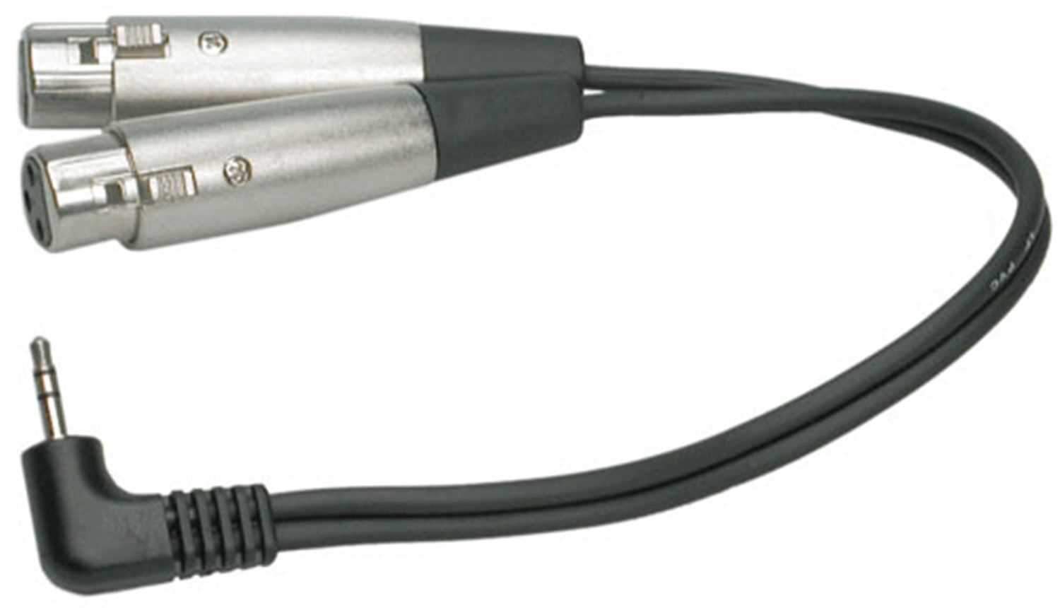 Hosa YXF-305 Y-Cable Right-angle 1/8" (M) to Dual XLR (F) 5 Foot - PSSL ProSound and Stage Lighting