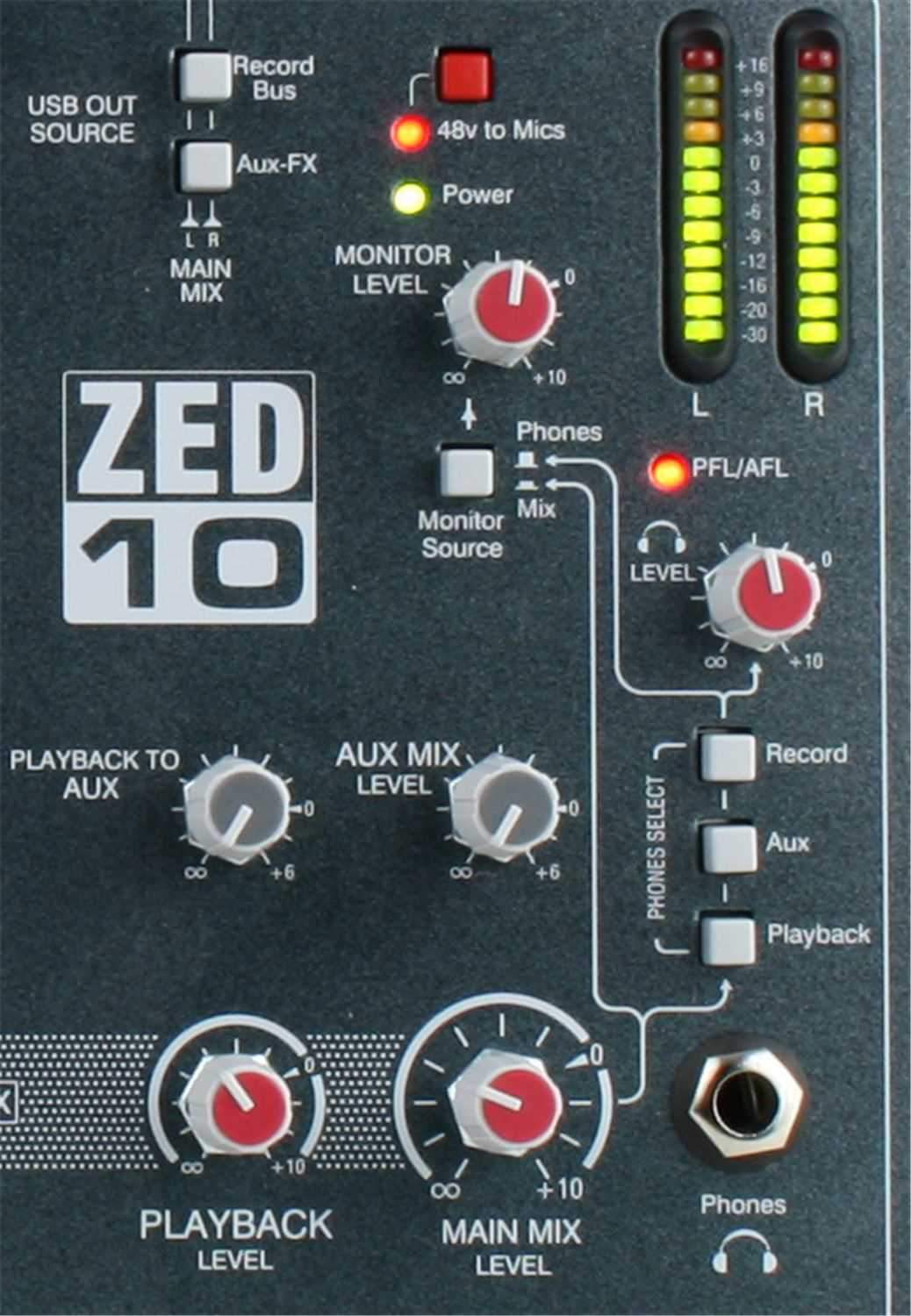 Allen & Heath ZED-10 4 Mono Mic/Line PA Mixer - PSSL ProSound and Stage Lighting