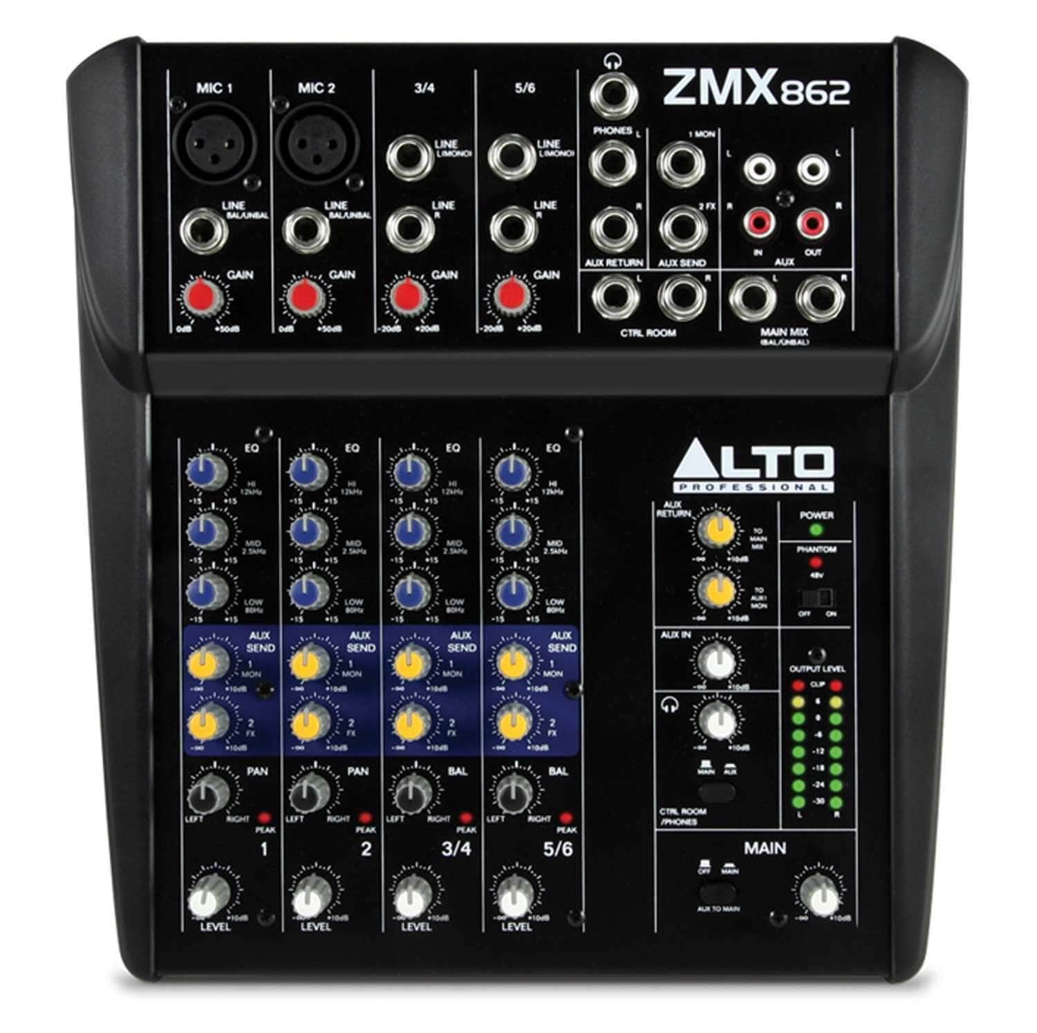 Alto Professional Zephyr ZMX862 6-Channel Compact PA Mixer - PSSL ProSound and Stage Lighting