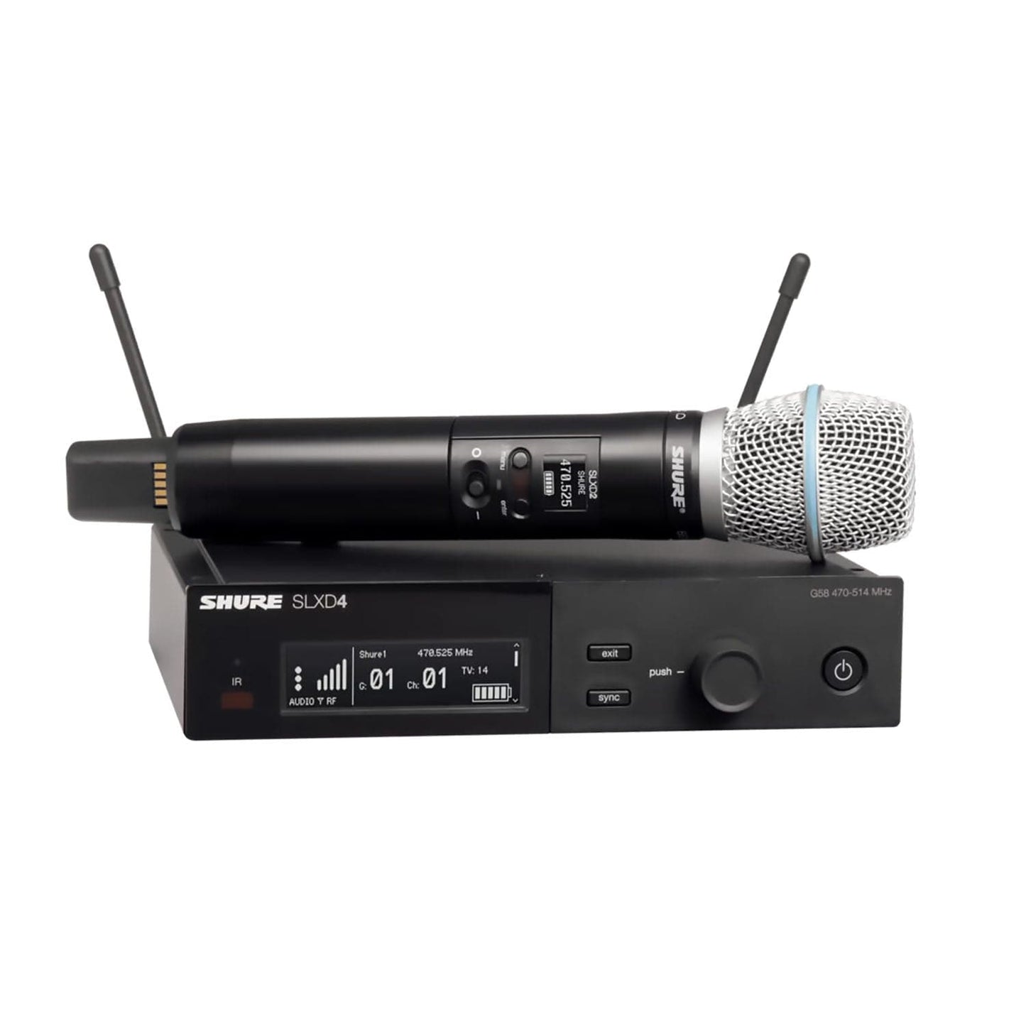 Shure SLXD2/B87A Handheld Transmitter with Beta 87A Capsule - G58 Band - PSSL ProSound and Stage Lighting