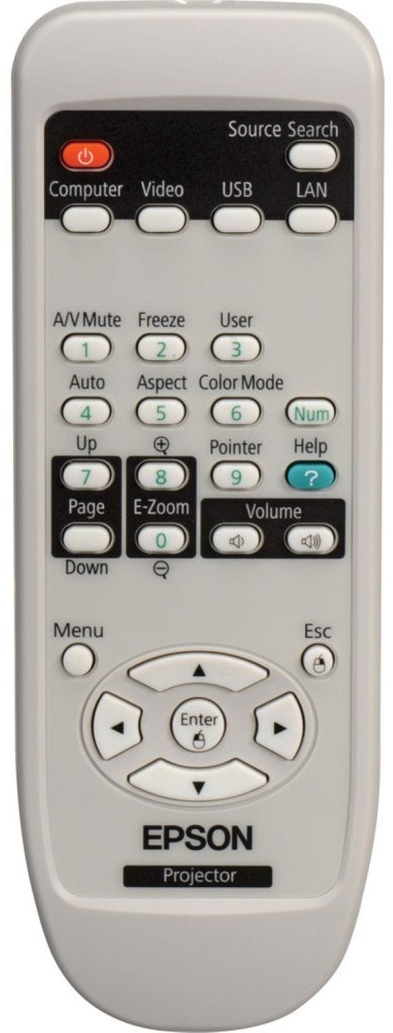 EPSON Replacement Remote Control for PowerLite 84+/85+/825+/826W+ - PSSL ProSound and Stage Lighting