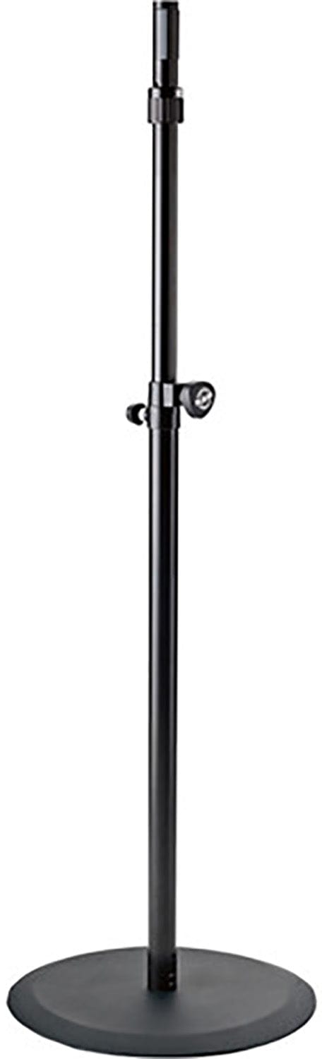 K&M 26737.000.55 Speaker Stand - Cast-Iron Round Base - Ring Lock - HT 44.291 to 71.26" - Black - PSSL ProSound and Stage Lighting