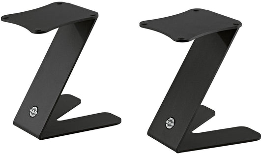 K&M 26773.000.56 Table Monitor Stand - Z-Stand - Structured Black (2 Pieces) - PSSL ProSound and Stage Lighting