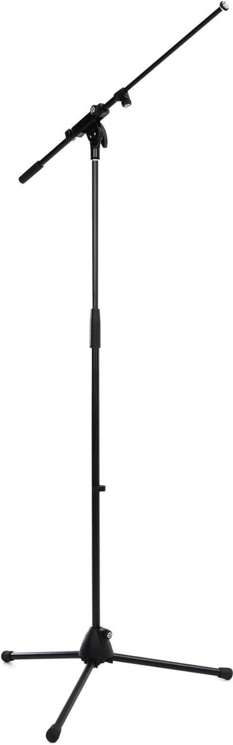 K&M 27195.500.55 Microphone Stand with Boom Arm - Black - PSSL ProSound and Stage Lighting