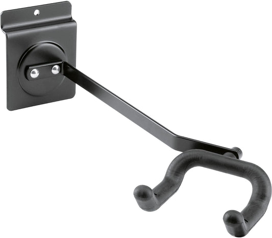 K&M 44180.000.55 Product Holder for Guitar - Right Facing Slatwall Mount - Black - PSSL ProSound and Stage Lighting
