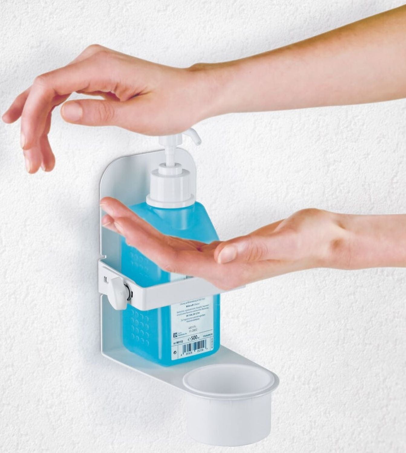 K&M 80330.000.76 Wall Mount for Hand Sanitizer - Pure White - PSSL ProSound and Stage Lighting