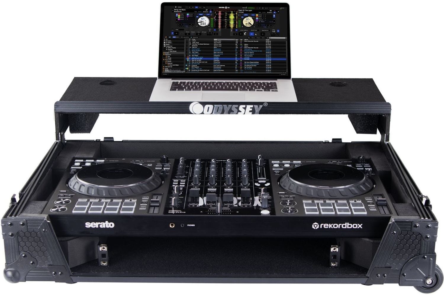Odyssey 810GSFLX101UM2 1U Flight Case with Laptop Platform and Wheels for Pioneer DJ DDJ-FLX10 - PSSL ProSound and Stage Lighting