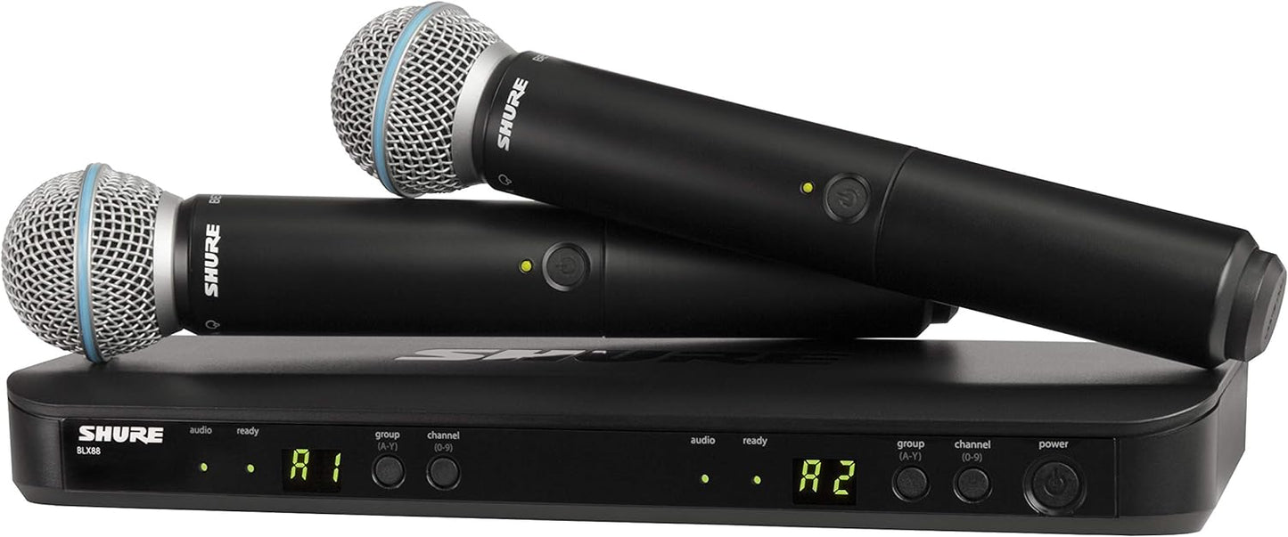 Shure BLX288 Wireless Dual Vocal System w/ two Beta 58A, H10 Band - PSSL ProSound and Stage Lighting