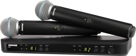 Shure BLX288 Wireless Dual Vocal System w/ two Beta 58A, H10 Band - PSSL ProSound and Stage Lighting