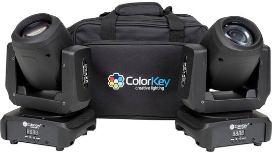 ColorKey CKU-5062 Mover Beam 100 Bundle - 2-Pack with Carrying Bag - PSSL ProSound and Stage Lighting