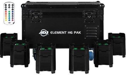 ADJ Element H6 Six Pack Black With Charging Case - PSSL ProSound and Stage Lighting