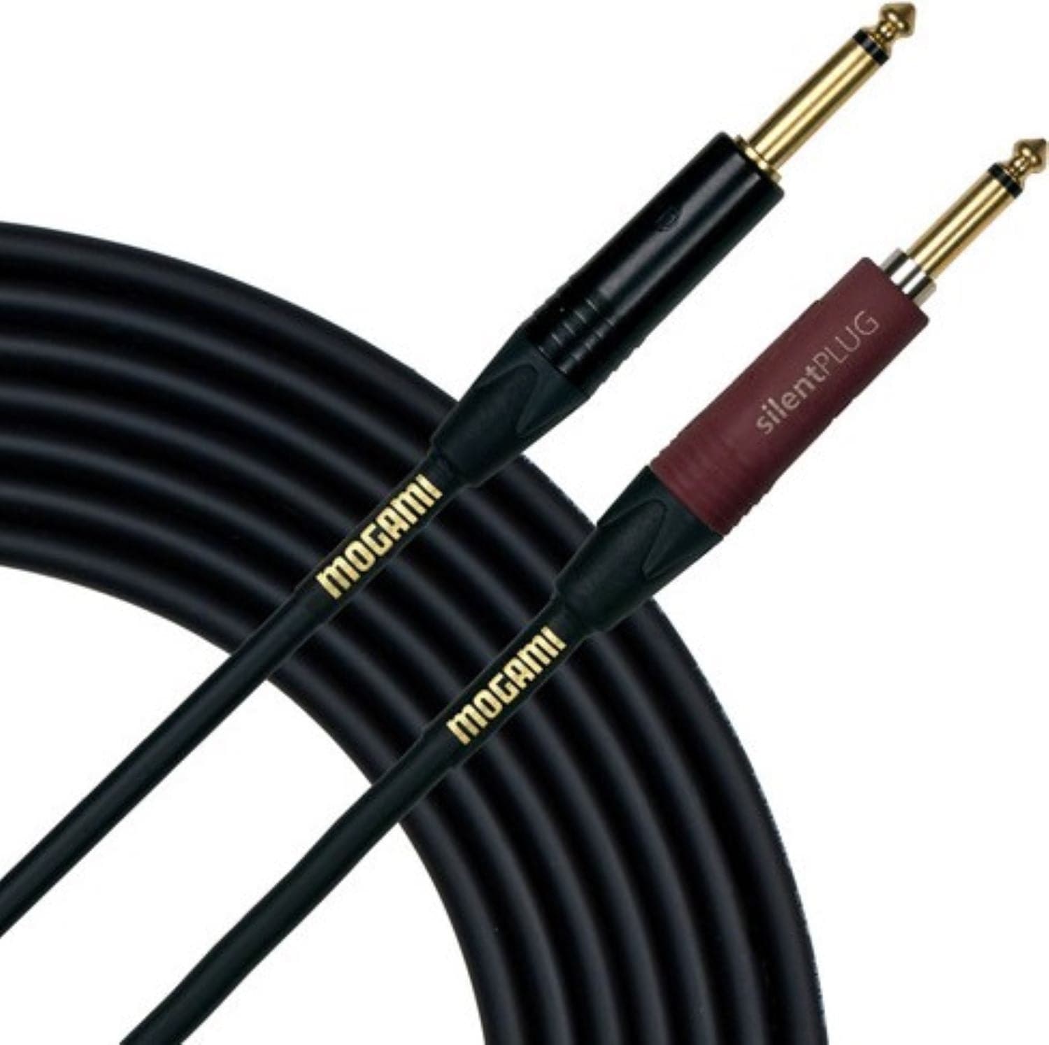 Mogami GOLD-INST-SILENT-S-25 Gold 1/4-Inch Pk Straight Silent Plug - 25-Foot Cable - PSSL ProSound and Stage Lighting