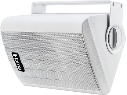 Gemini IHSI-W400BT-PR-WHT Bluetooth Weatherproof 4-Inch Surround Powered Speaker Pair - White - PSSL ProSound and Stage Lighting