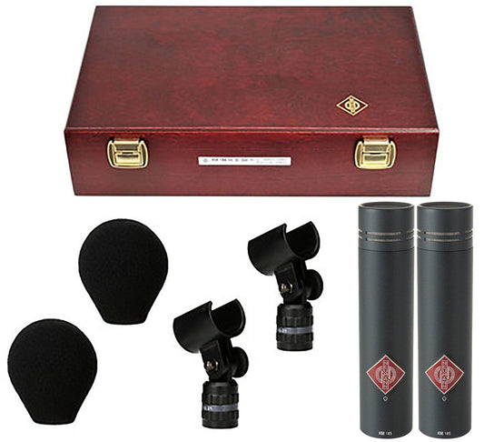 Neumann KM-185-MT-STEREOSET Stereo Microphone Set with 2x KM 185 / 2x SG 21 BK / 2x WNS 100 / Box - PSSL ProSound and Stage Lighting