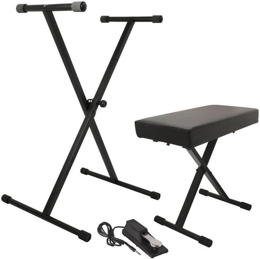 On-Stage KPK6550 Keyboard Stand and Bench Pack with Keyboard Sustain Pedal - PSSL ProSound and Stage Lighting