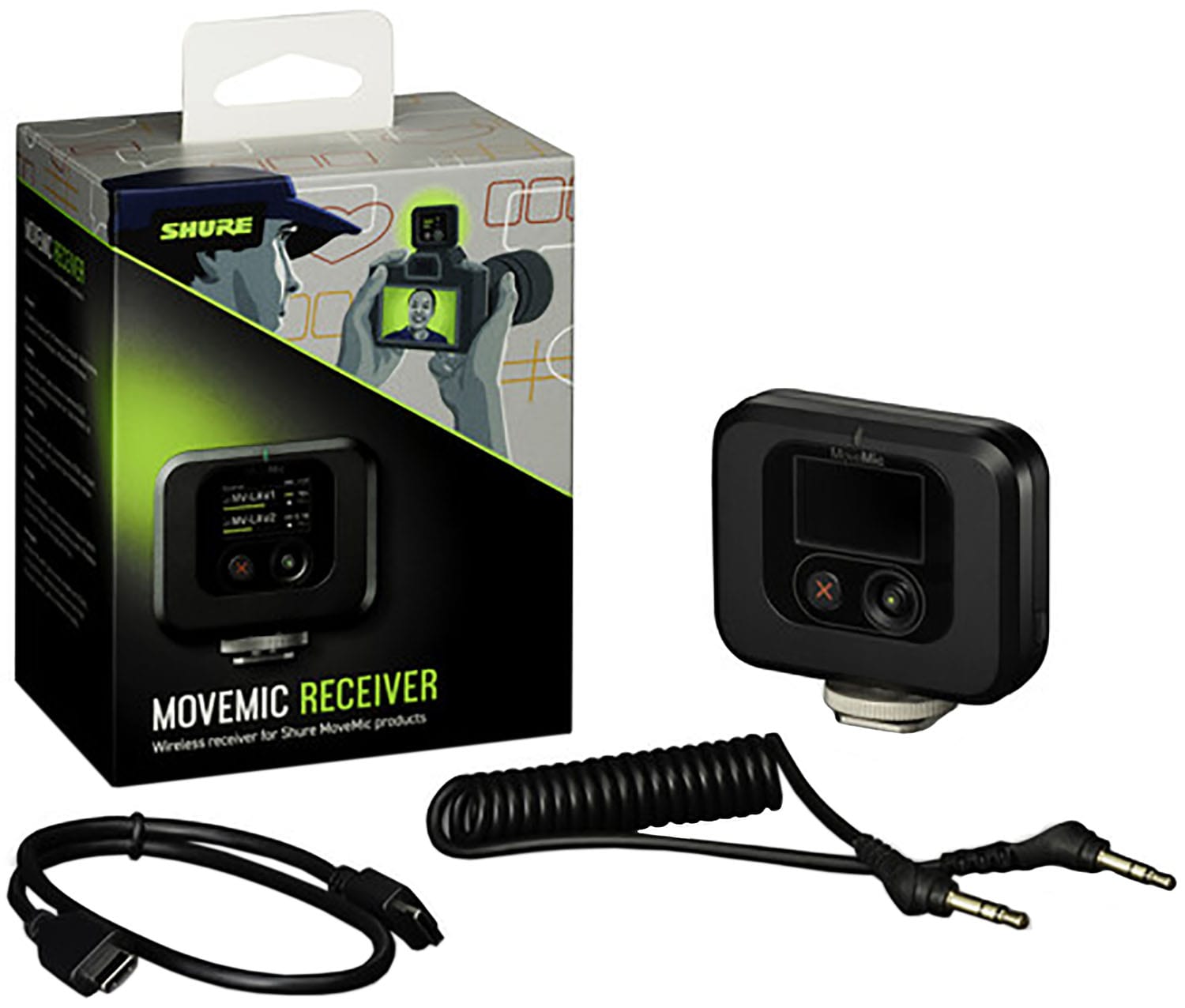 Shure MV-R-Z7 MoveMic Plug-in Wireless Microphone Receiver with Camera Shoe Mount - PSSL ProSound and Stage Lighting