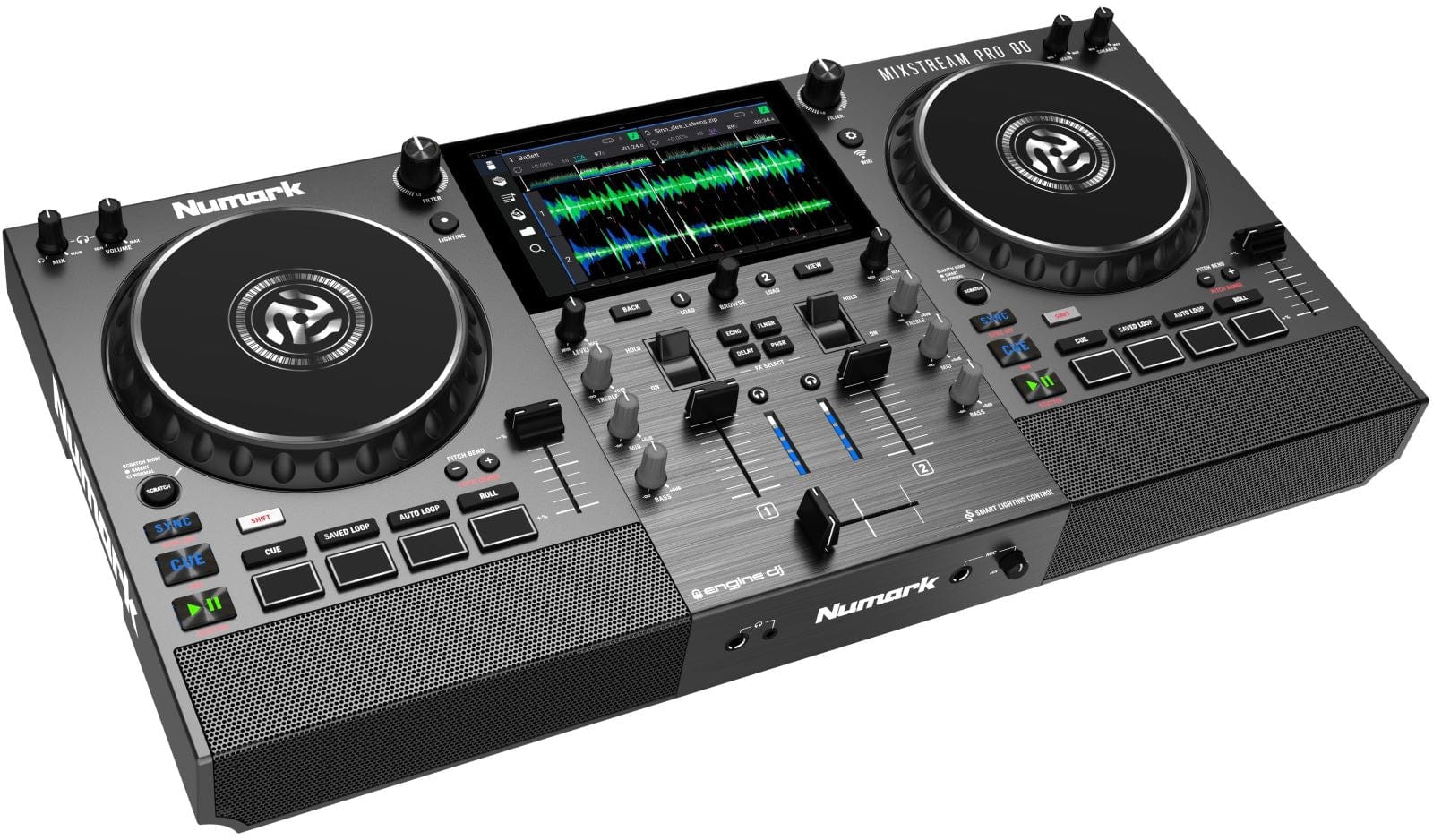 Numark MIXSTREAM-PRO-GO Mixstream Pro Go Battery-Powered Standalone  Streaming DJ Controller