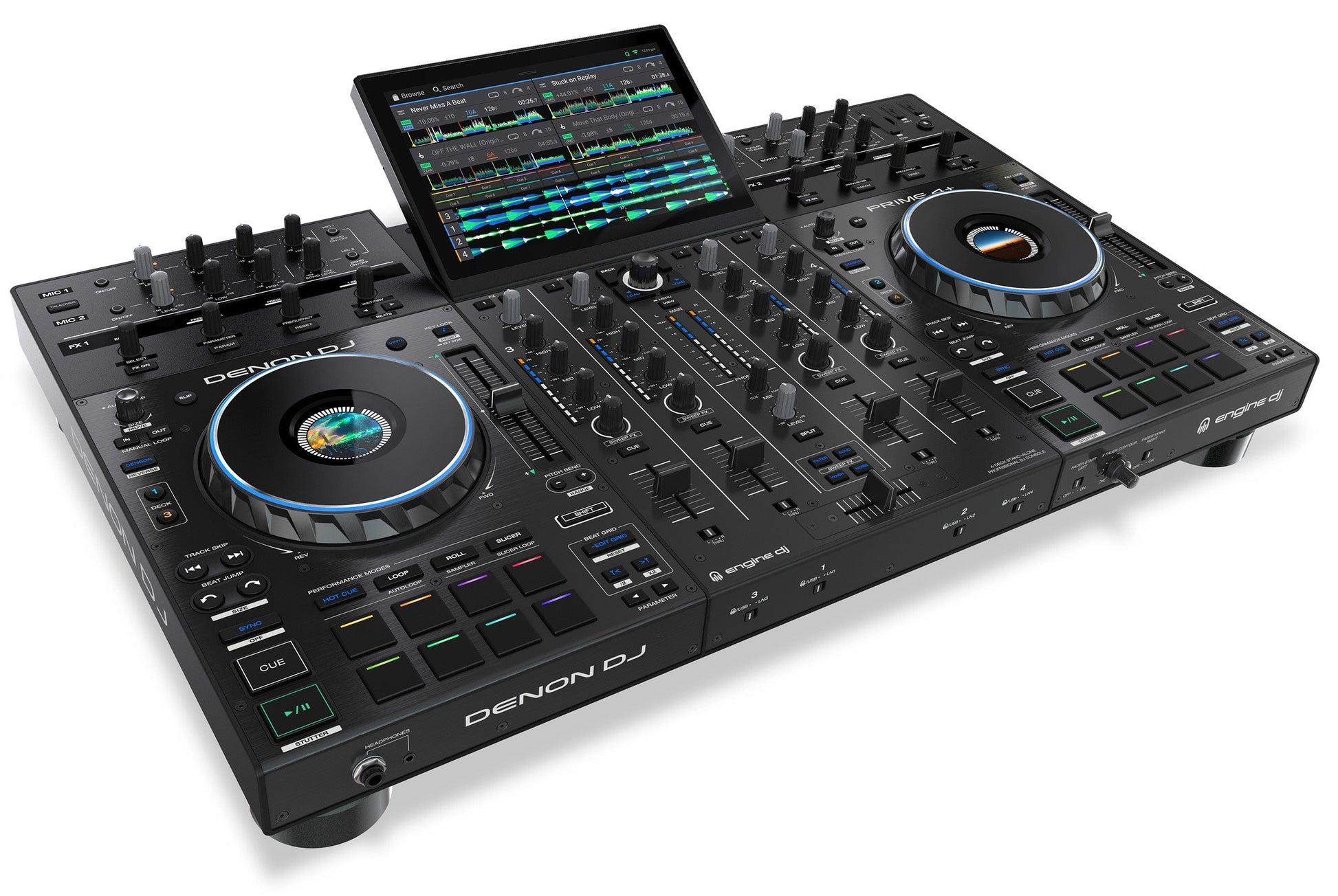 Denon Prime 4 Plus 4-Deck Standalone DJ Controller w/ Amazon Music - PSSL ProSound and Stage Lighting