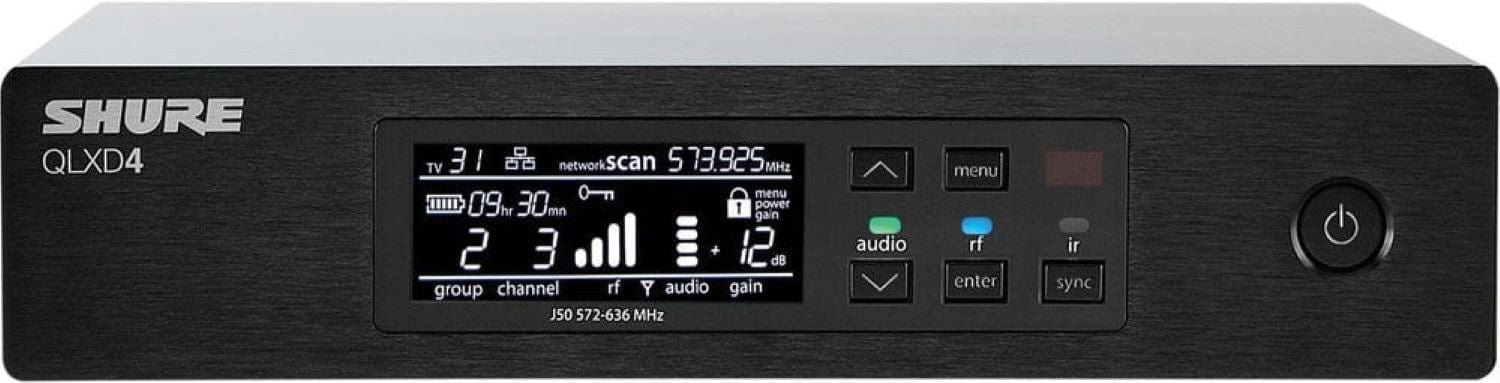 Shure QLXD4-H50 Wireless Microphone Digital Receiver - H50 Range - PSSL ProSound and Stage Lighting