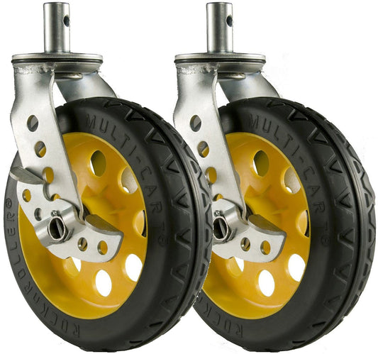 Rock N Roller RCSTR8X2 8 x 2-Inch R-Trac All-Terrain Casters with Brake for R12RT Carts - 2-Pack - PSSL ProSound and Stage Lighting