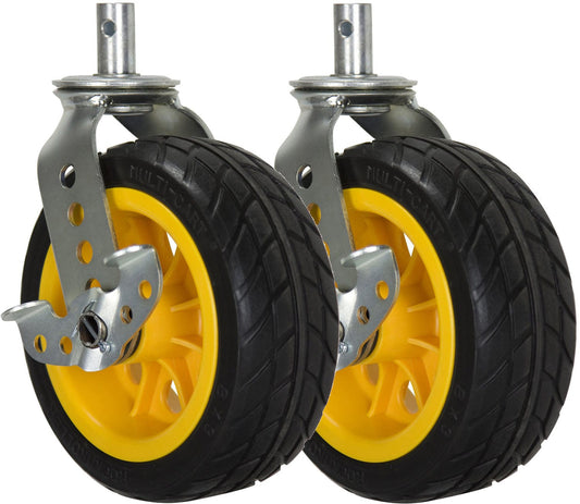 Rock N Roller RCSTR8X3 8 x 3-Inch R-Trac Ground Glider Casters with Brake for R12RT Cart - 2-Pack - PSSL ProSound and Stage Lighting