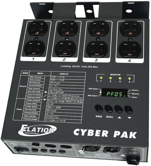 Elation Cyber Pak 4 Channel 2400W Portable Dimmer - PSSL ProSound and Stage Lighting