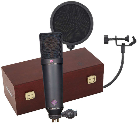 Neumann U-87AI-MT K 67 Capsule Multi-Pattern Microphone with Pop Filter in Woodbox - Matte Black - PSSL ProSound and Stage Lighting
