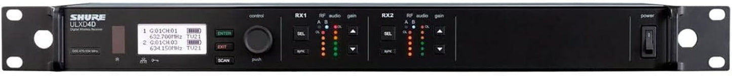 Shure ULXD4D Dual-Channel Digital Wireless Receiver, G50 Band - PSSL ProSound and Stage Lighting