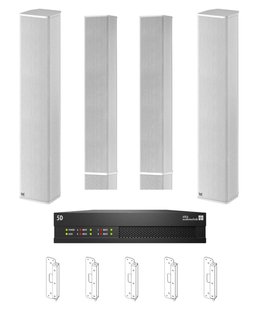D&B Audiotechnik xC-Series PA System for Small House of Worship with 16C / 24C White Column Speakers - PSSL ProSound and Stage Lighting