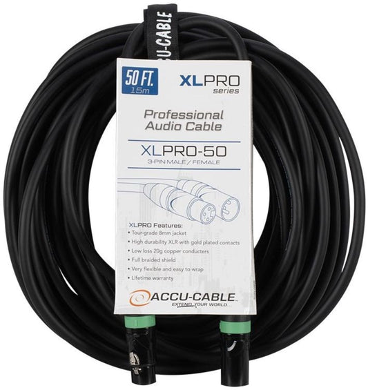 Accu-Cable 50 Ft. PRO XLR to Male 1/4 In - PSSL ProSound and Stage Lighting